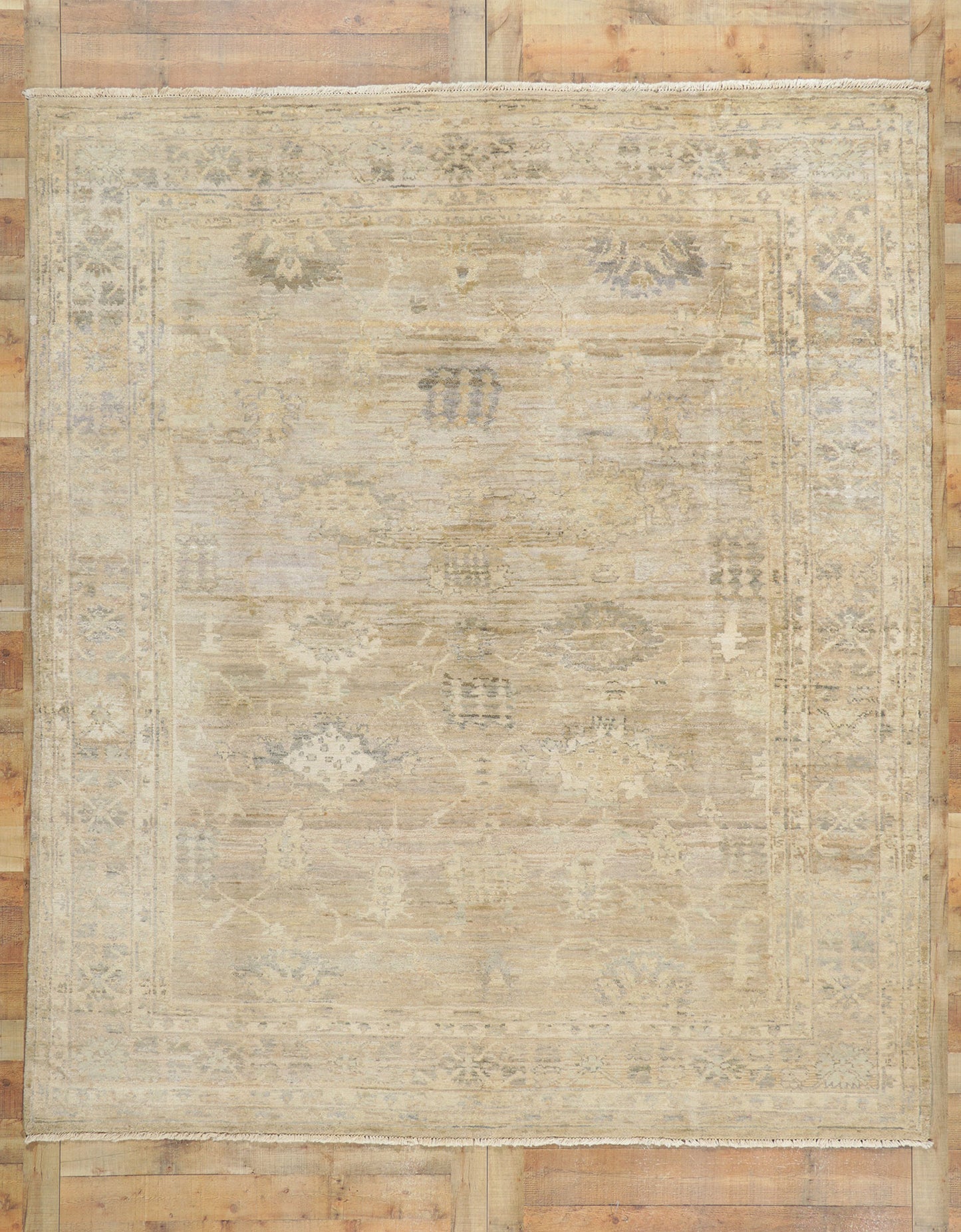 9 x 10 Earth-Tone Oushak Rug 30365