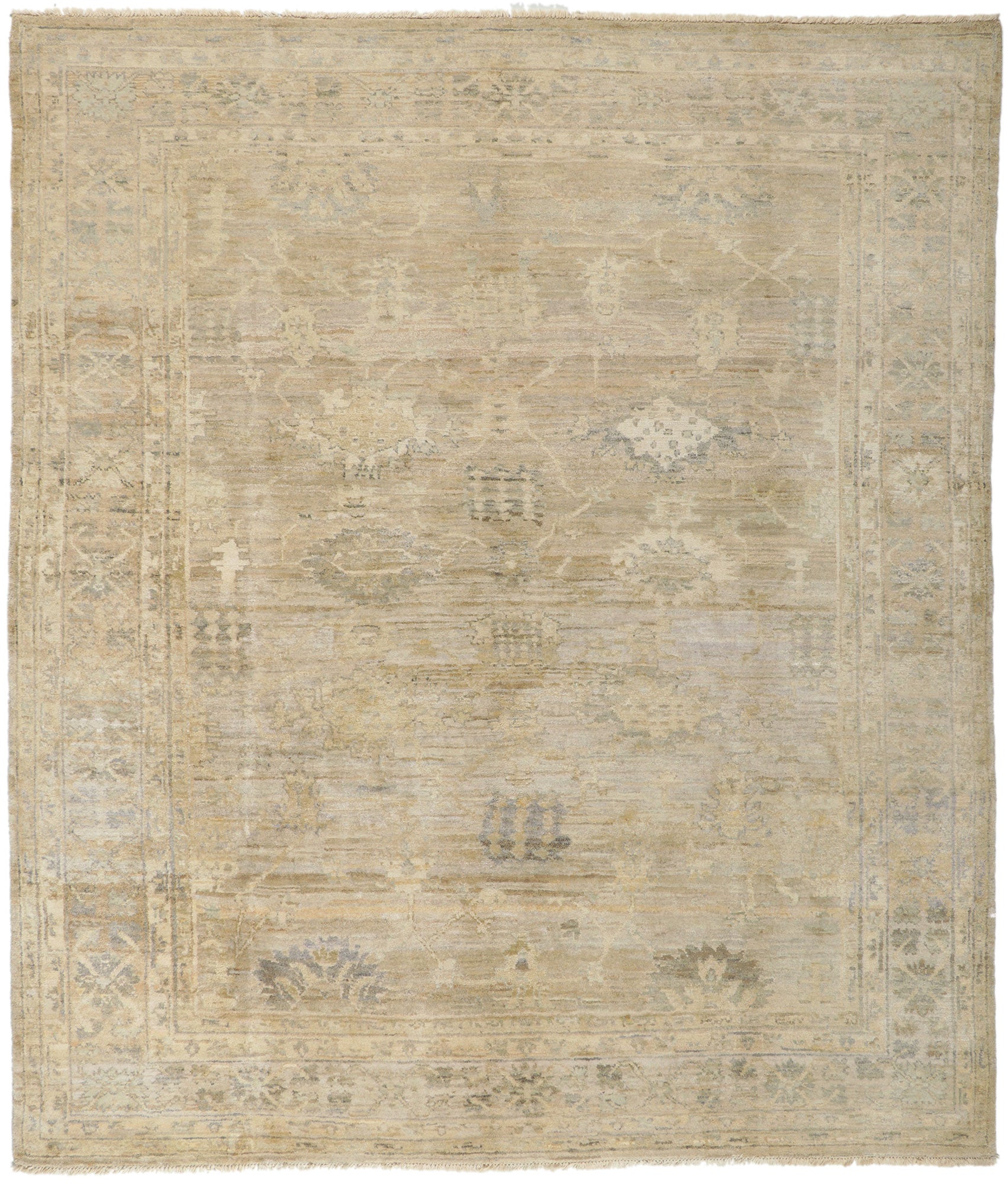 9 x 10 Earth-Tone Oushak Rug 30365