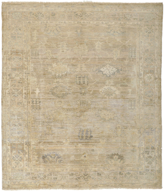 9 x 10 Earth-Tone Oushak Rug 30365