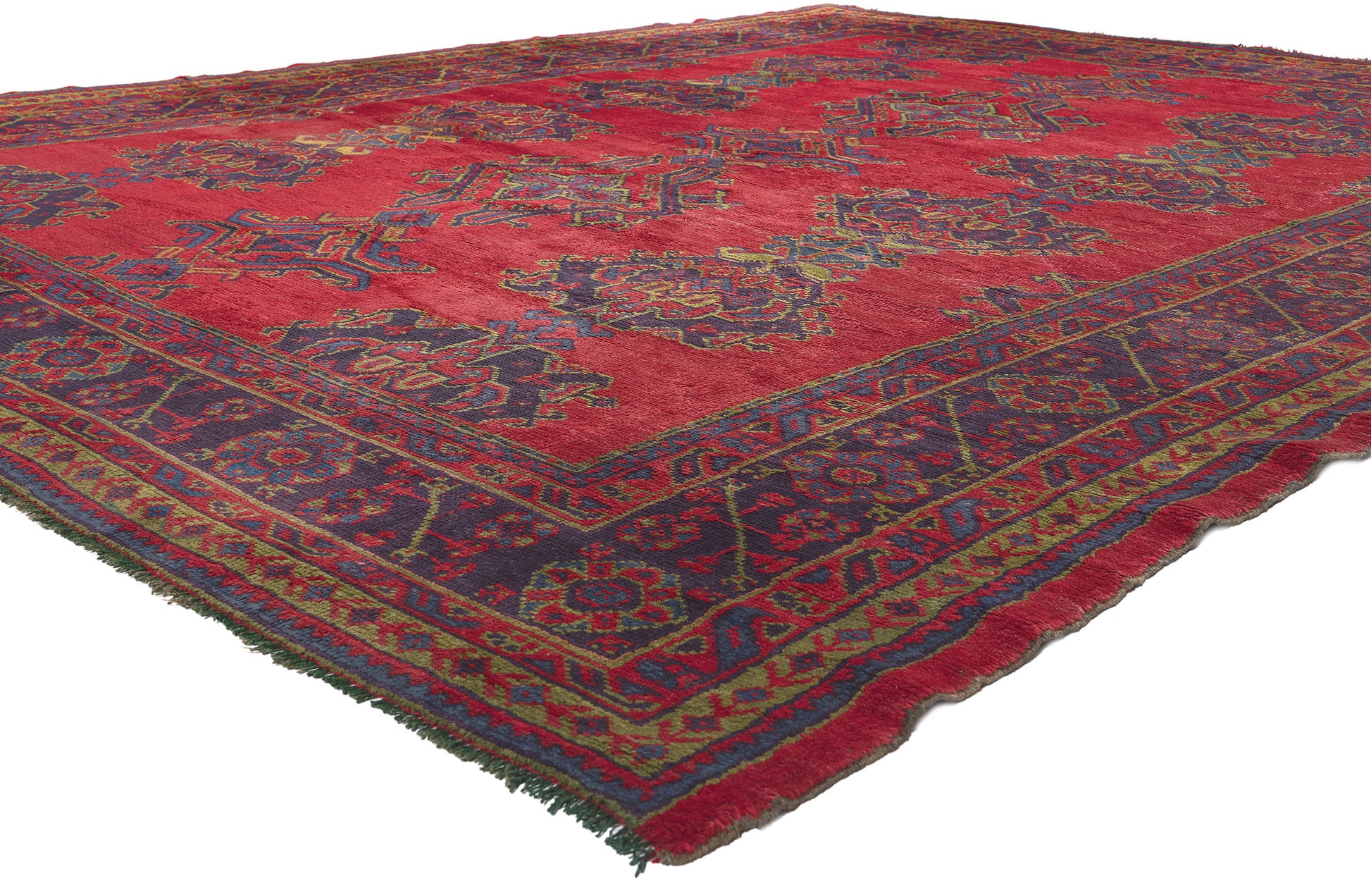 9 x 11 Antique Turkish Oushak Rug 78524