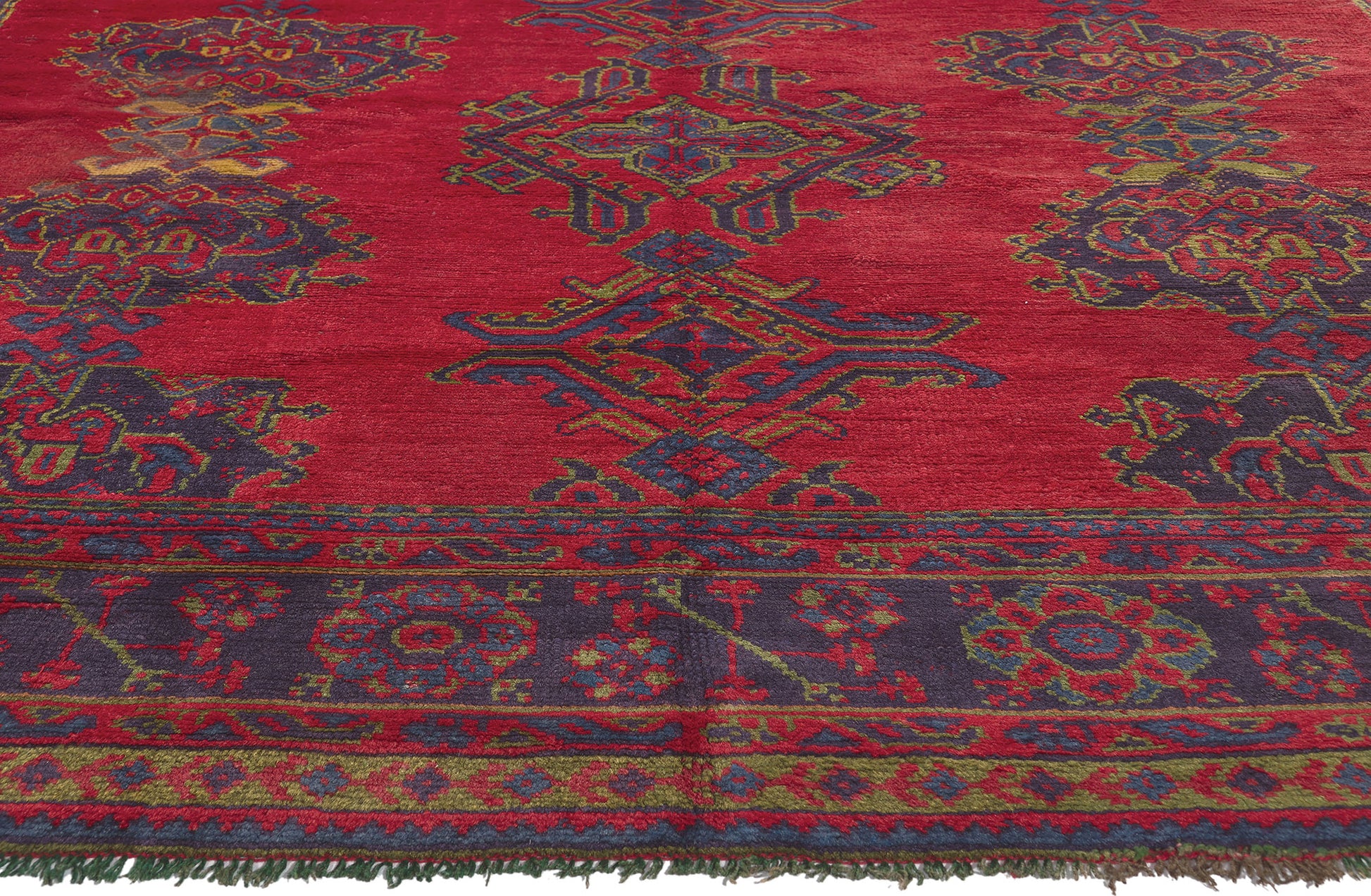 9 x 11 Antique Turkish Oushak Rug 78524