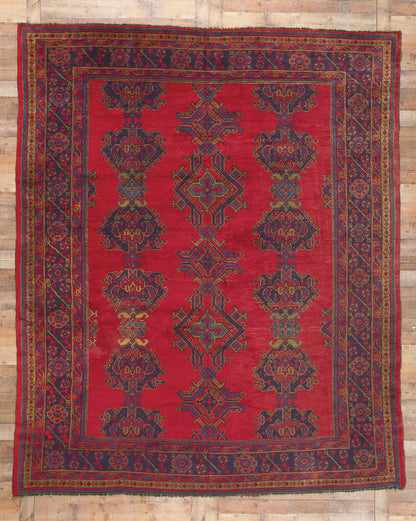 9 x 11 Antique Turkish Oushak Rug 78524