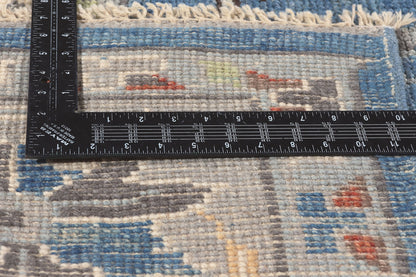 9 x 11 Colorful Blue Oushak Rug 80990