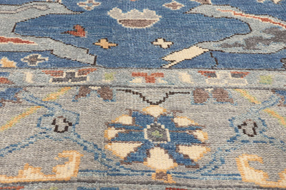 9 x 11 Colorful Blue Oushak Rug 80990