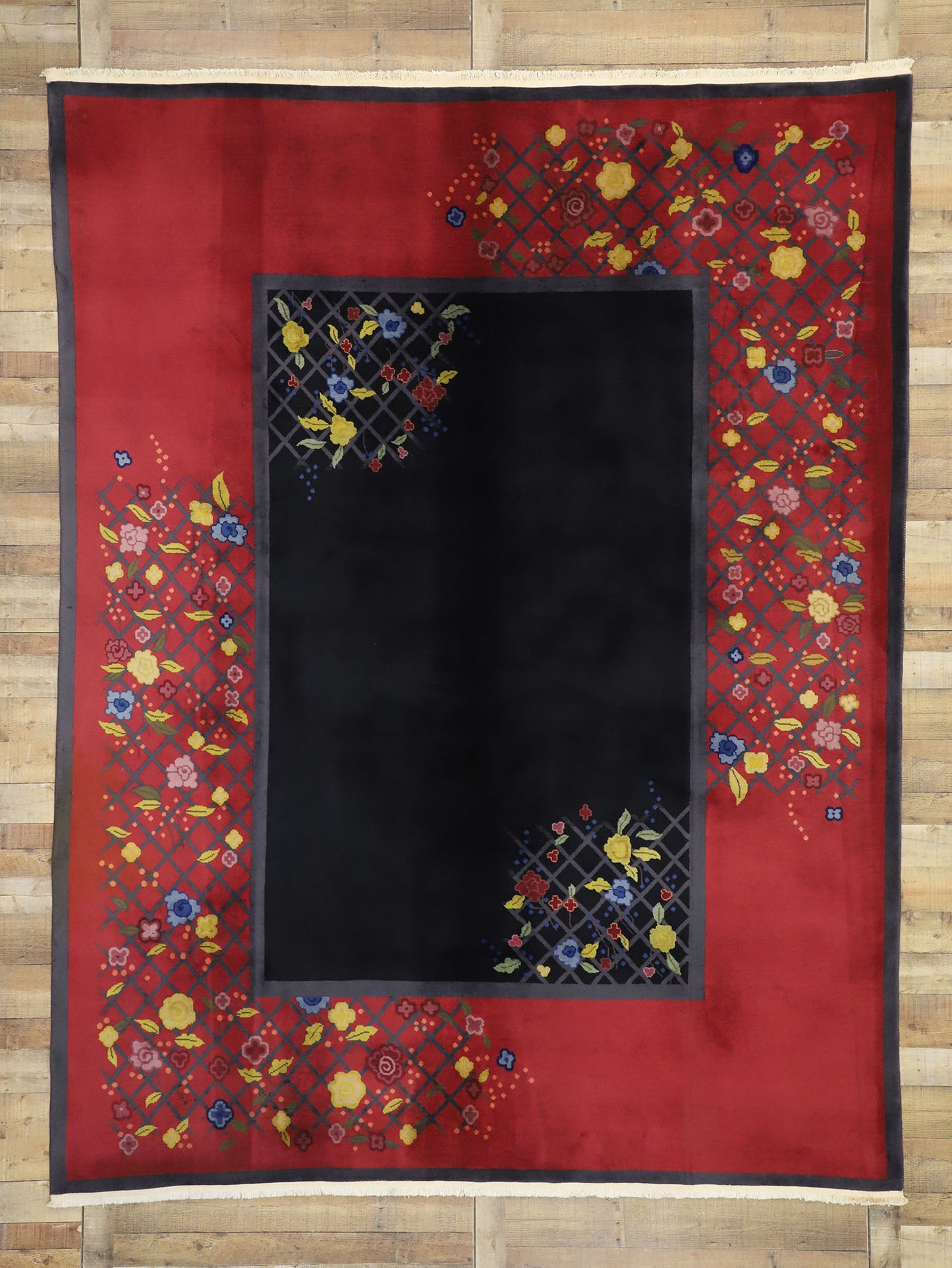 9 x 11 Antique Chinese Art Deco Rug 76906