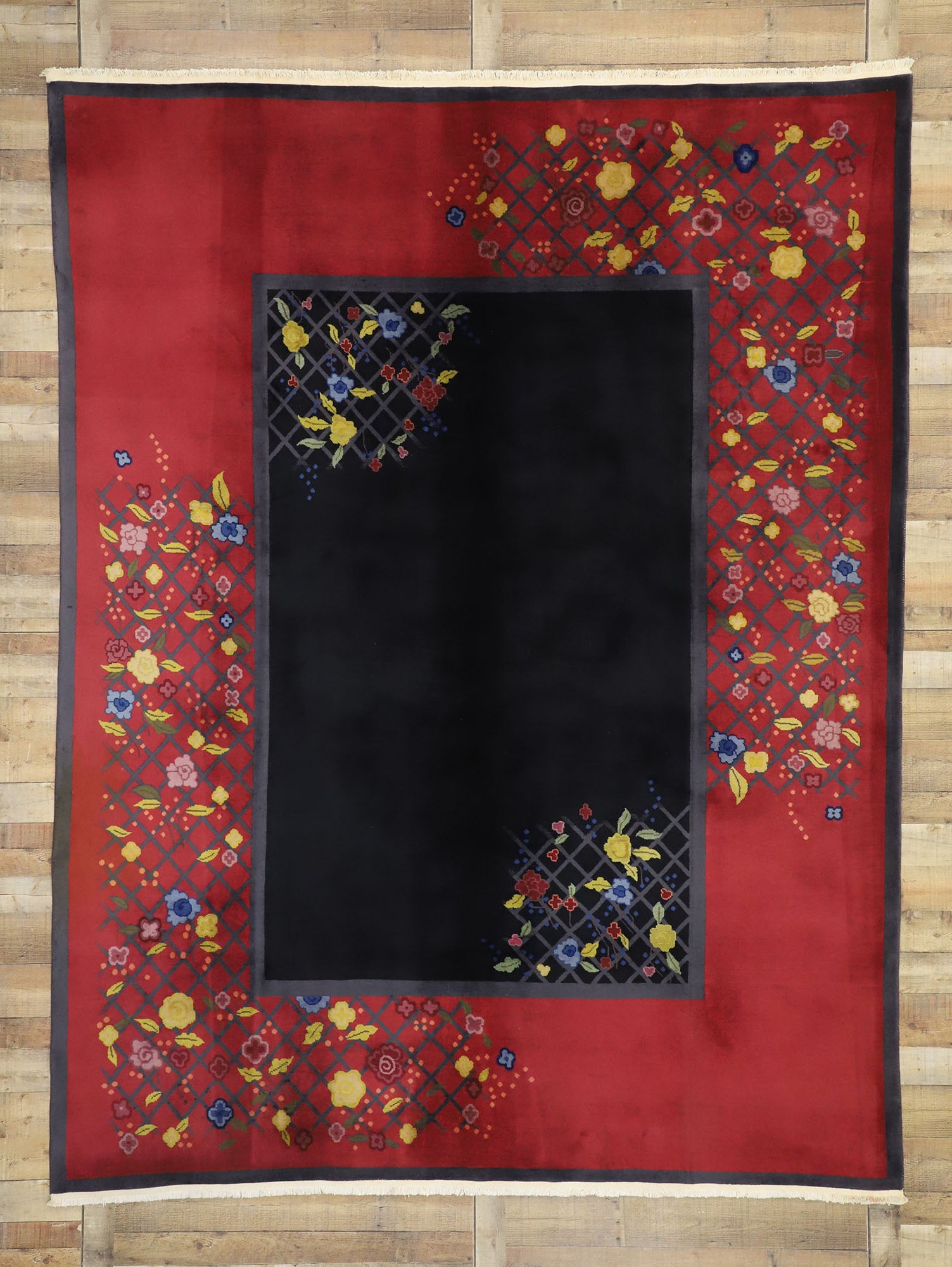 9 x 11 Antique Chinese Art Deco Rug 76906