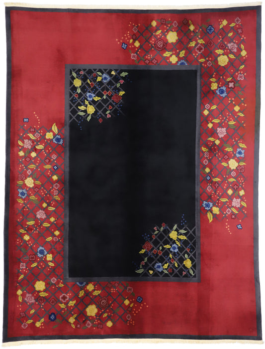 9 x 11 Antique Chinese Art Deco Rug 76906