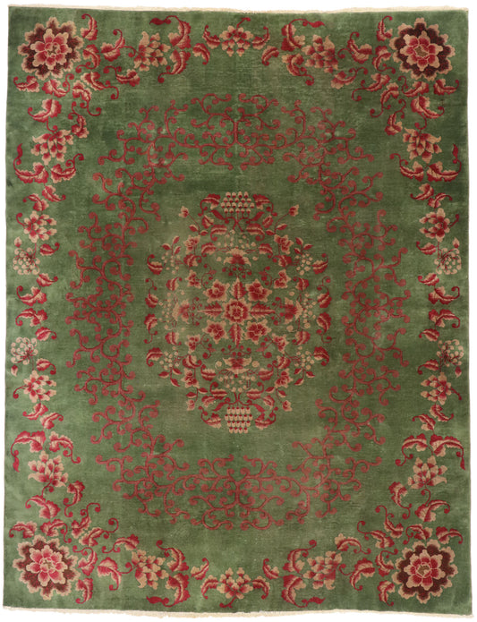 9 x 11 Antique Chinese Art Deco Rug 77624