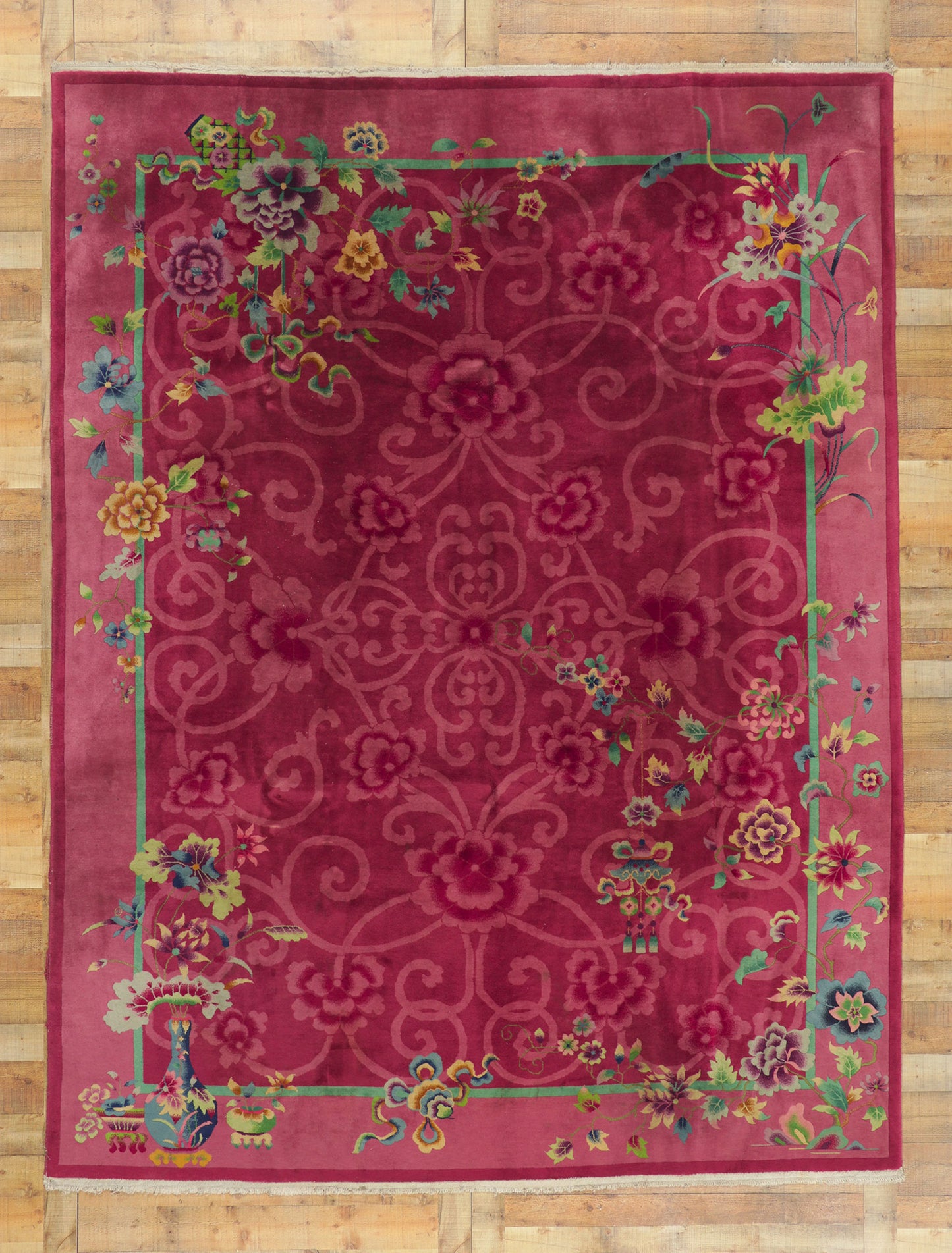 9 x 11 Antique Chinese Art Deco Rug 78318