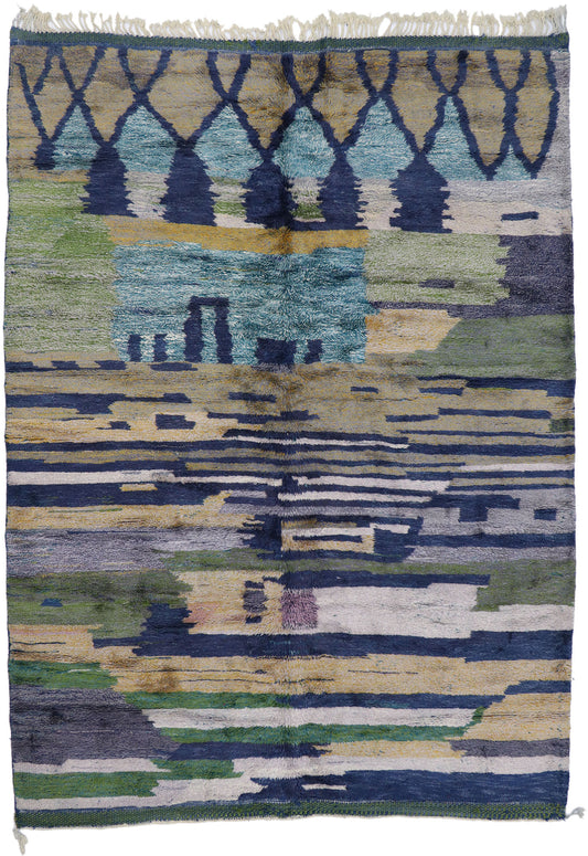 9 x 11 Modern Beni Mrirt Moroccan Rug 21117