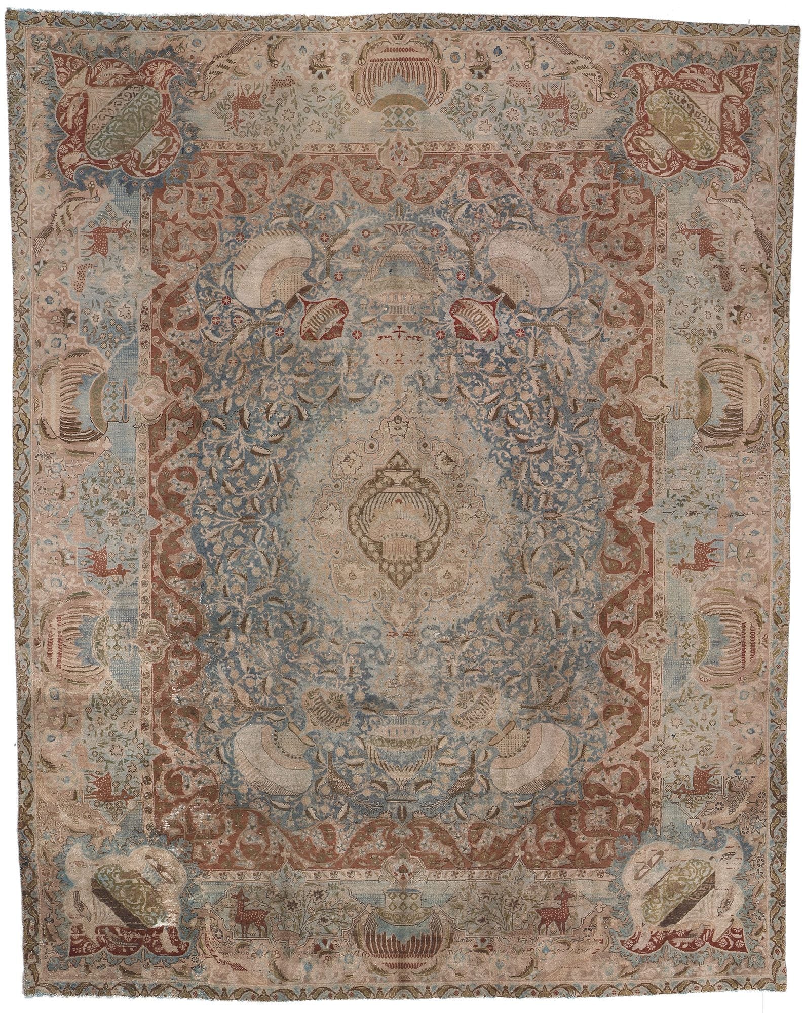 9 x 11 Vintage Persian Kashan Rug 78586