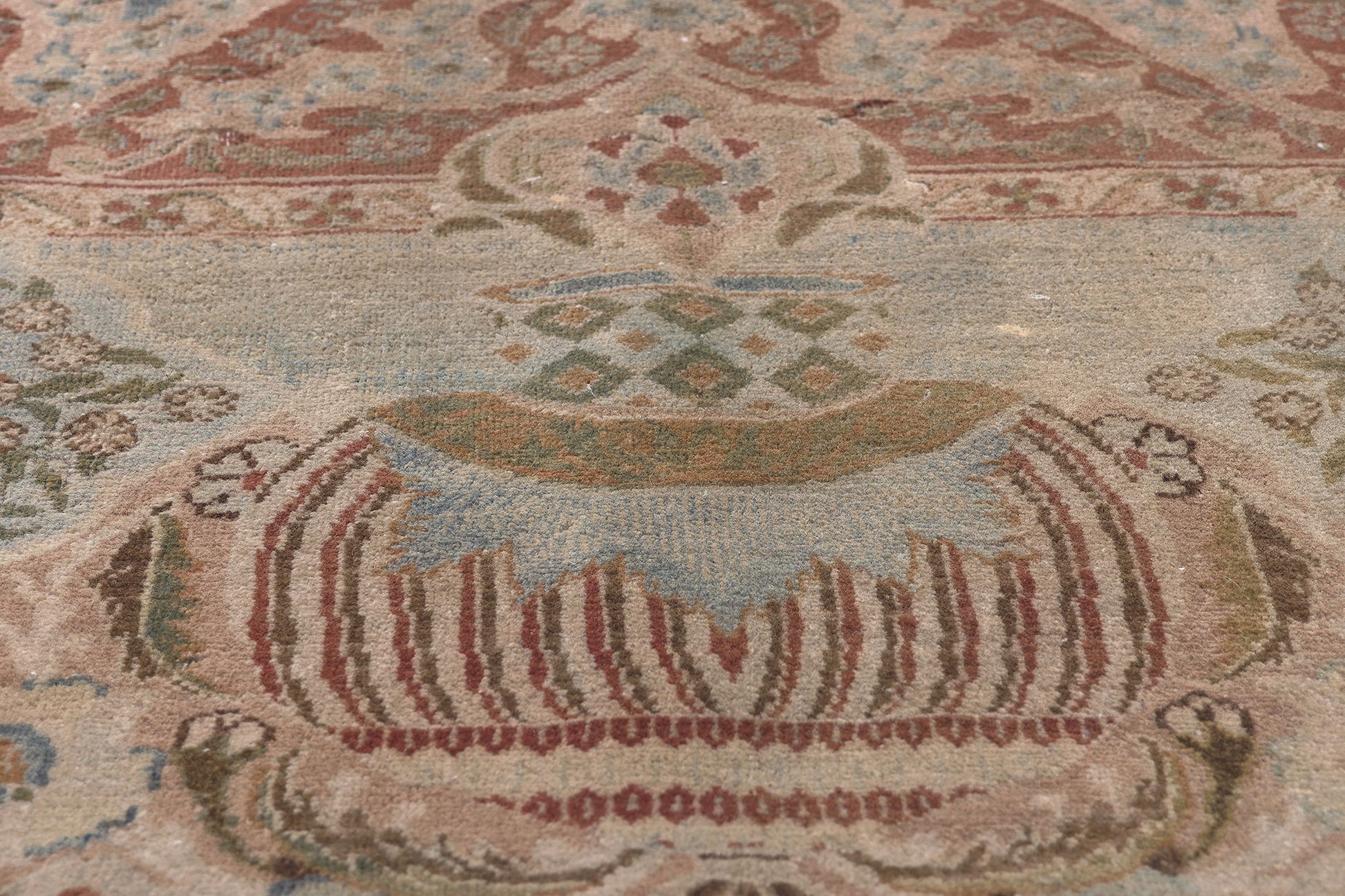 9 x 11 Vintage Persian Kashan Rug 78586