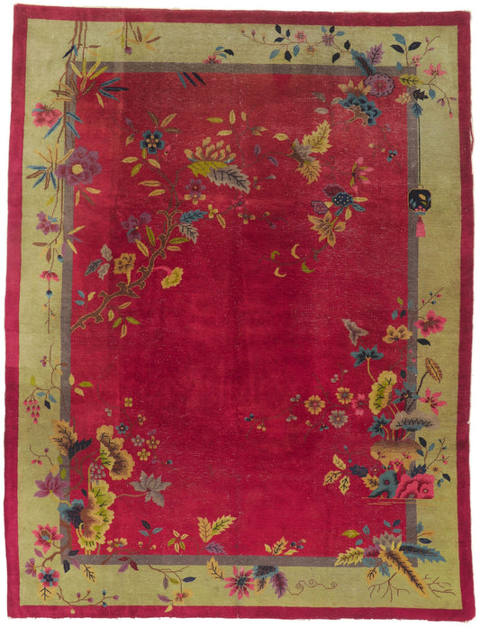 9 x 12 Antique Chinese Art Deco Rug 78317