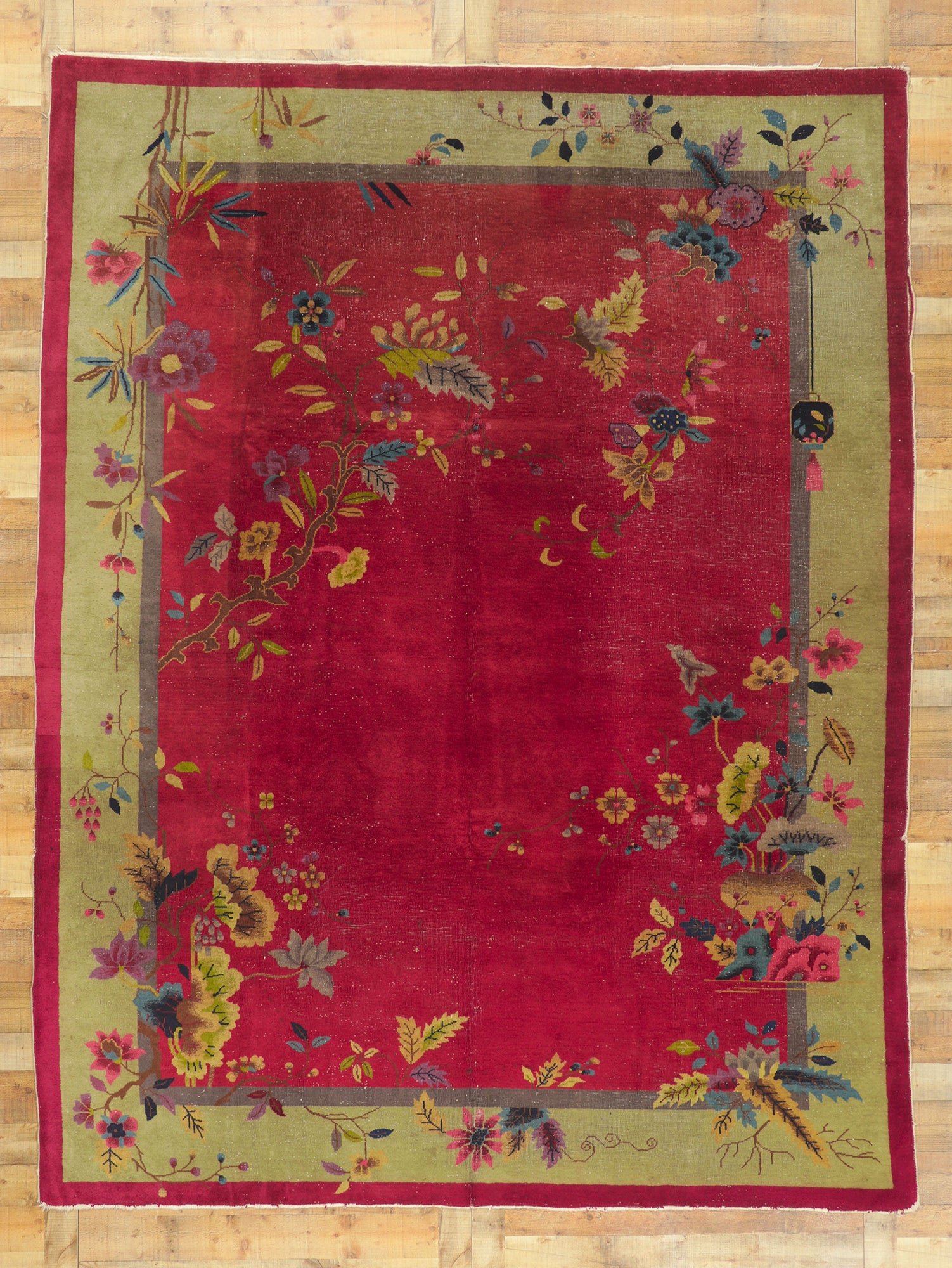 9 x 12 Antique Chinese Art Deco Rug 78317