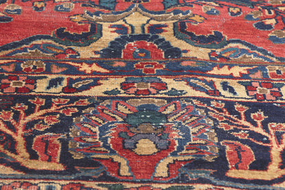 9 x 12 Antique Persian Sarouk Rug 78544