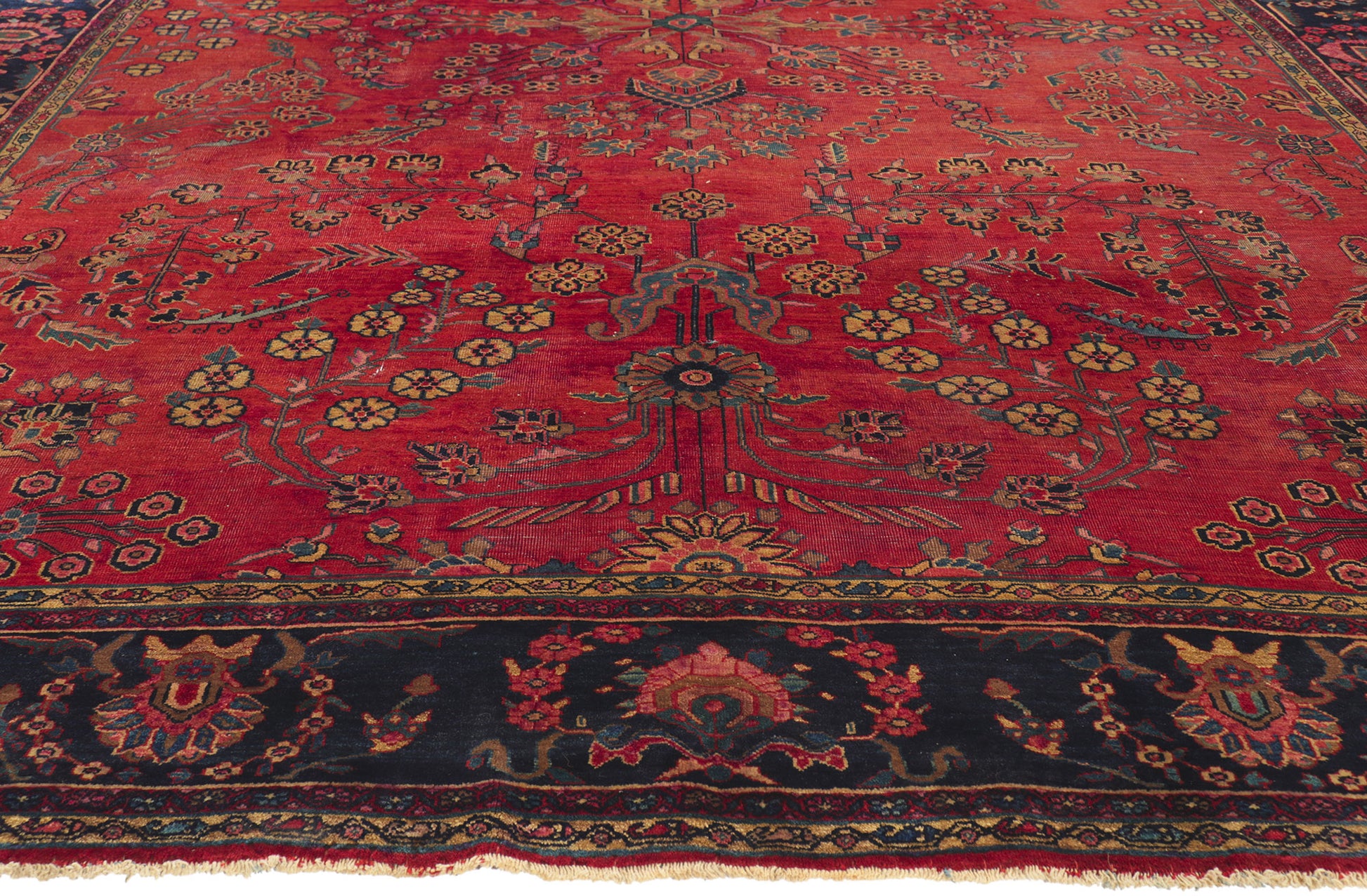 9 x 12 Antique Persian Sarouk Mohajeran Rug 78460
