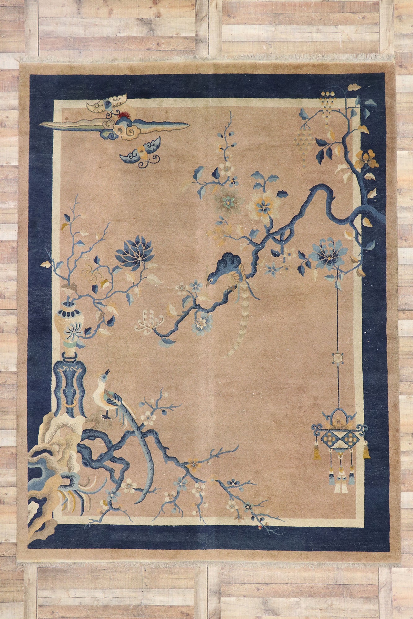 9 x 12 Antique Chinese Art Deco Pictorial Rug 77583