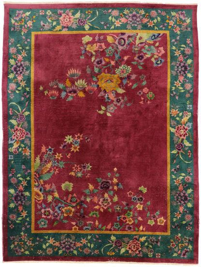 9 x 12 Antique Chinese Art Deco Rug 77454