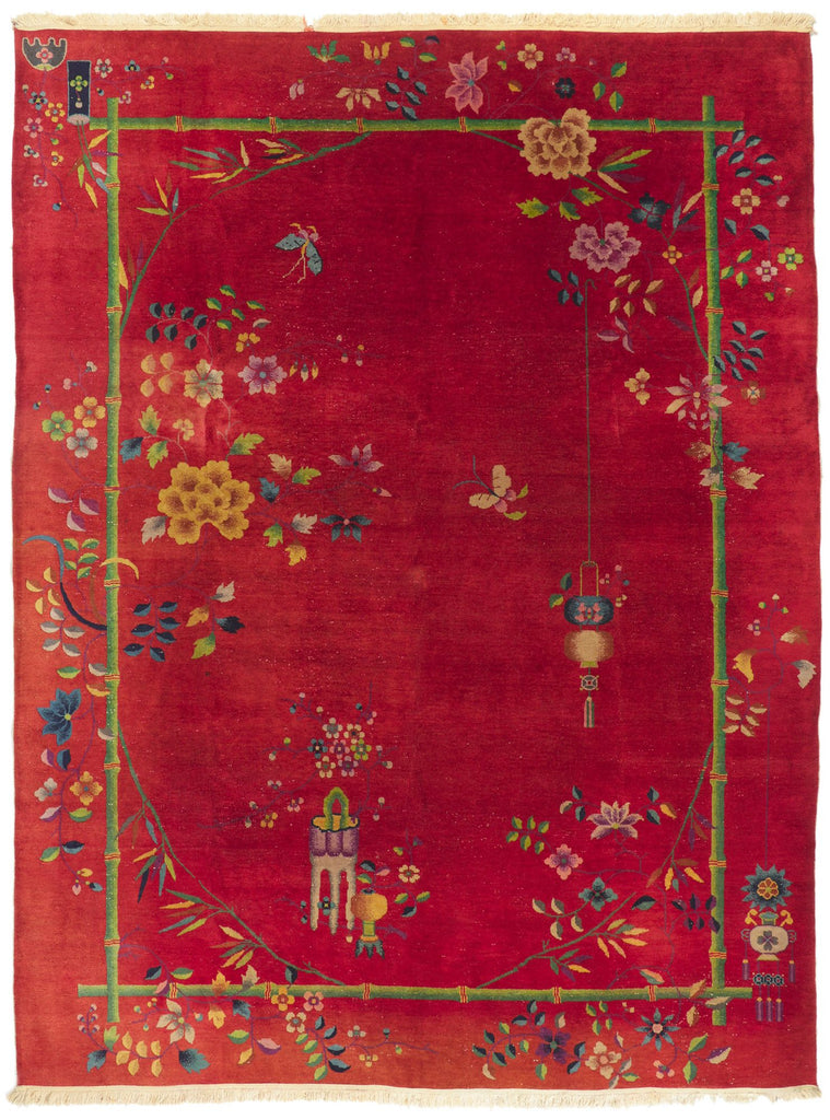 9 x 12 Antique Chinese Art Deco Rug 78314