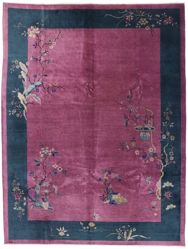 9 x 12 Antique Chinese Art Deco Rug 77629
