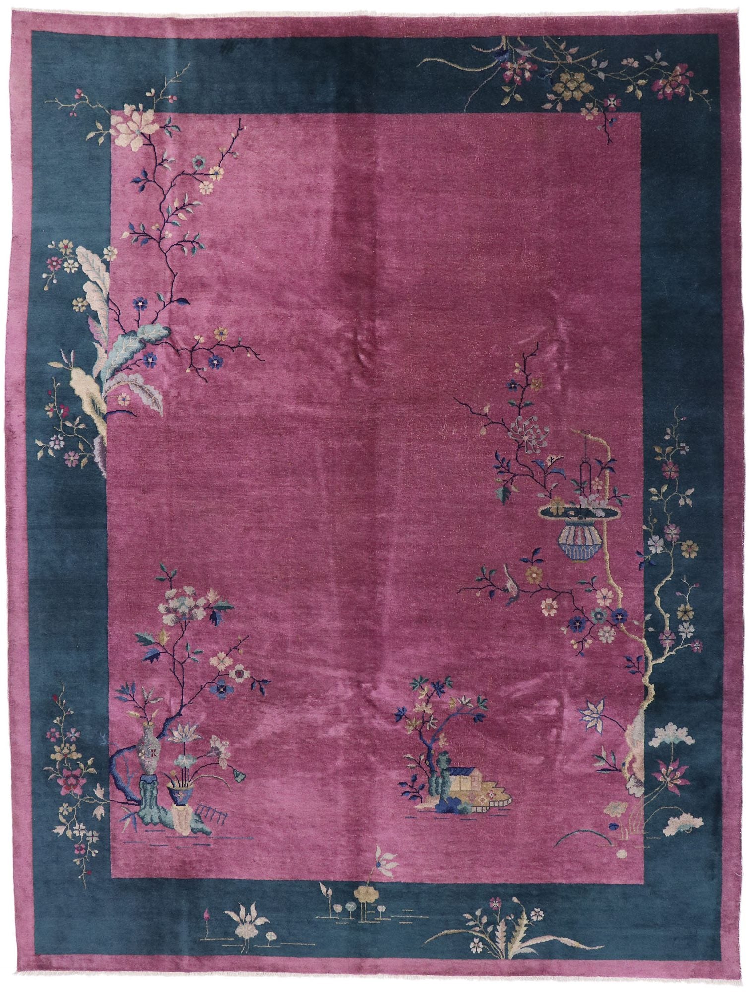 9 x 12 Antique Chinese Art Deco Rug 77629