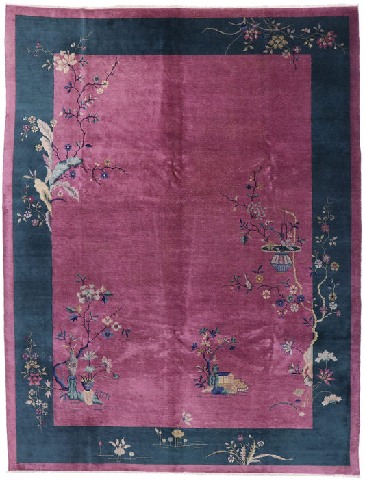 9 x 12 Antique Chinese Art Deco Rug 77629
