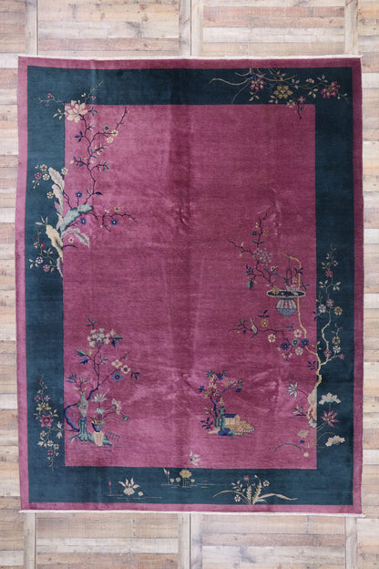 9 x 12 Antique Chinese Art Deco Rug 77629