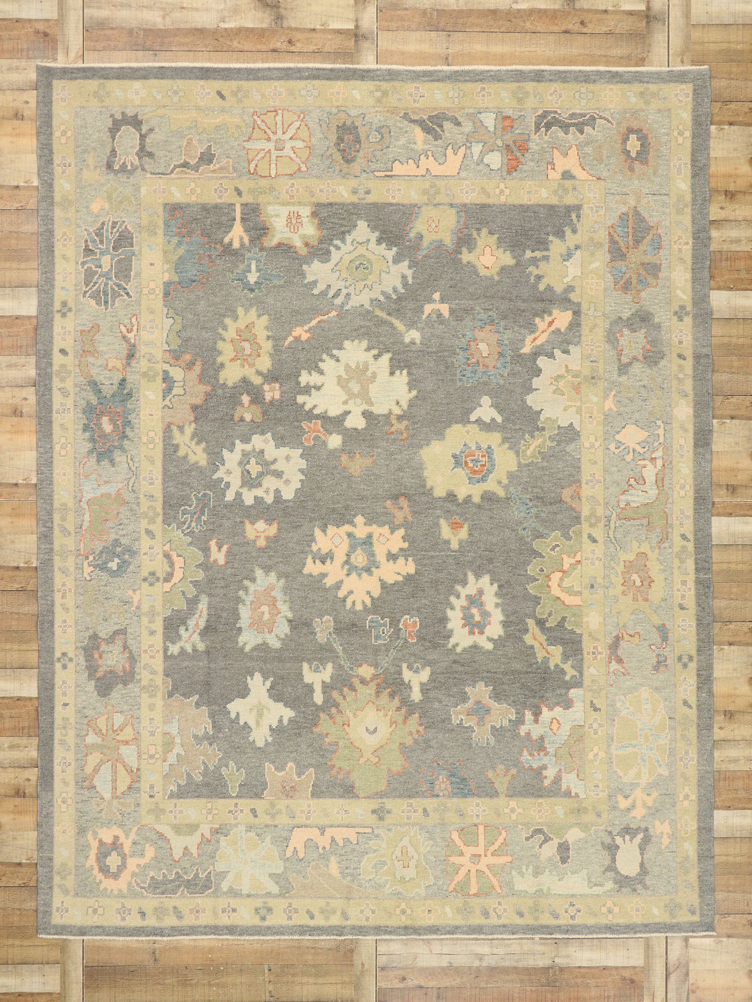 9 x 12 Colorful Turkish Oushak Rug 52944