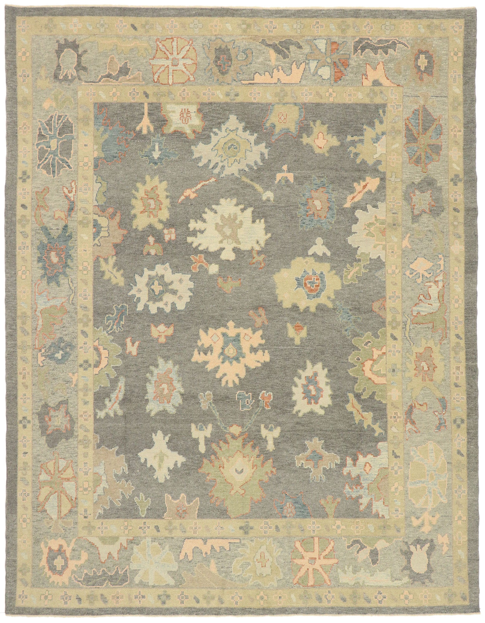 9 x 12 Colorful Turkish Oushak Rug 52944