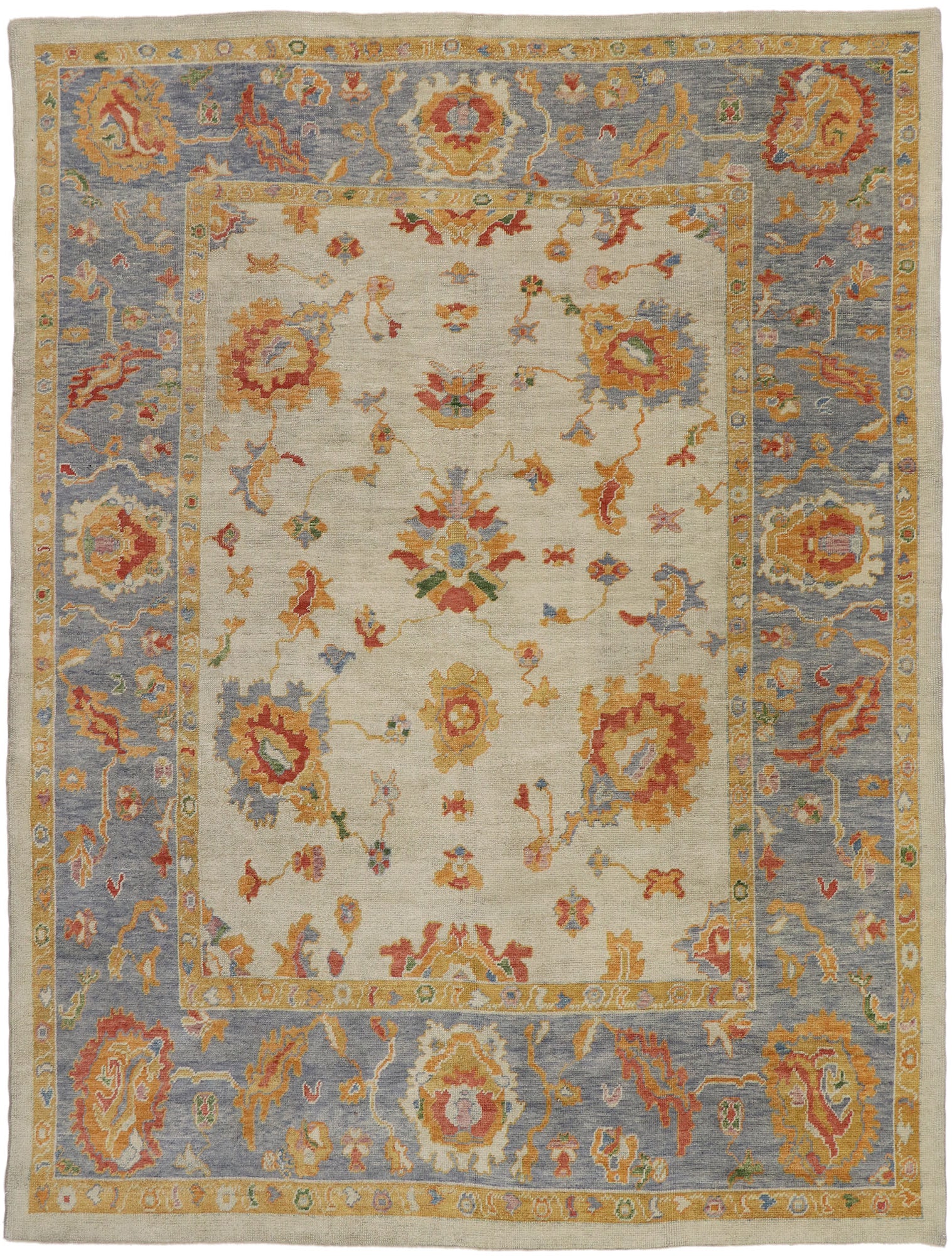 9 x 12 Colorful Turkish Oushak Rug 52165