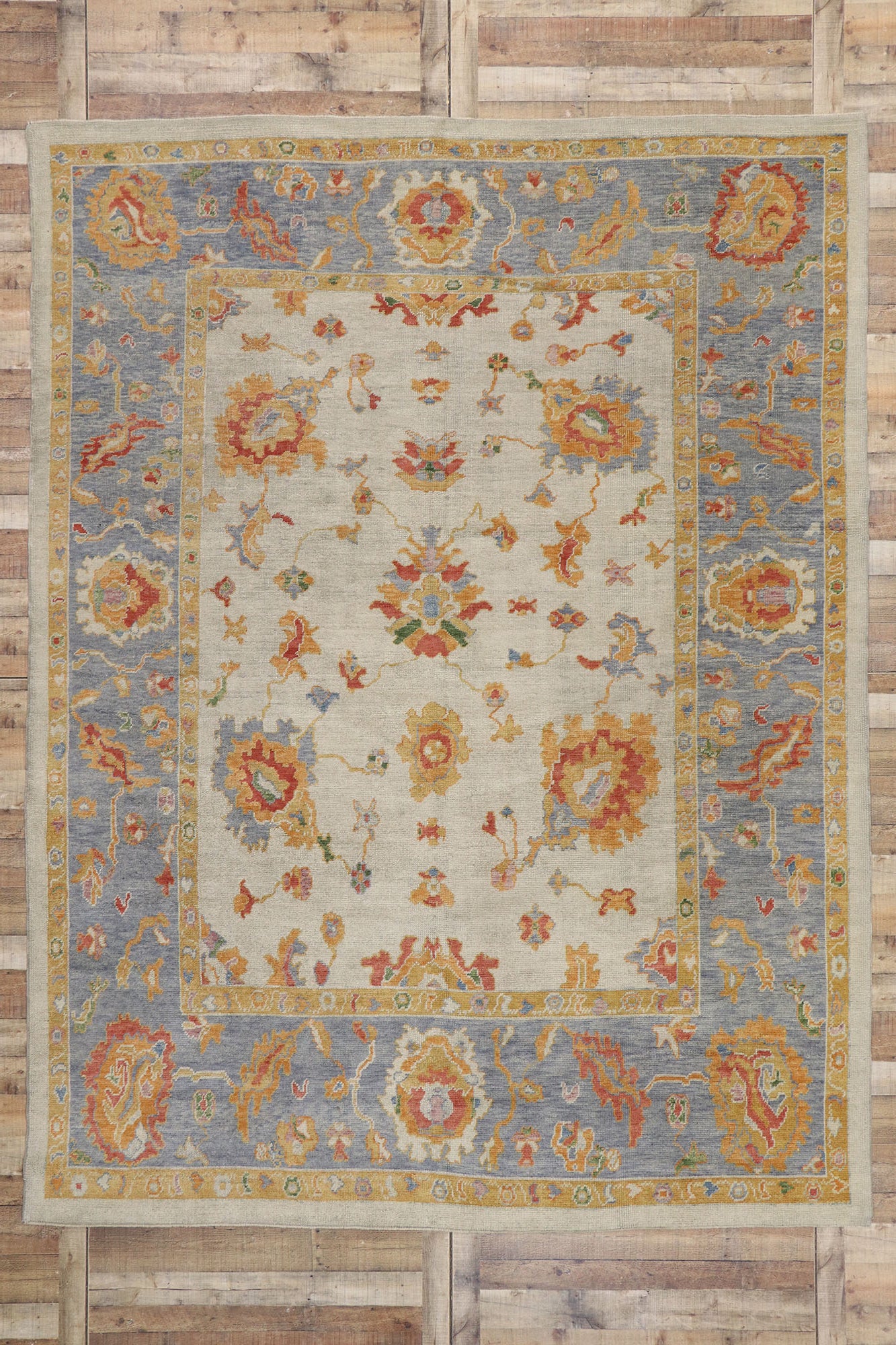 9 x 12 Colorful Turkish Oushak Rug 52165