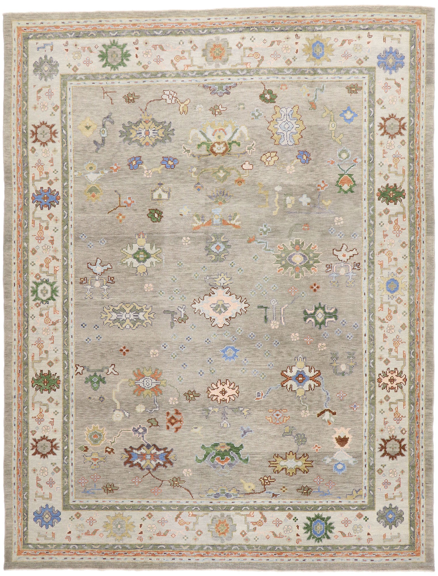 9 x 12 Colorful Turkish Oushak Rug 52238