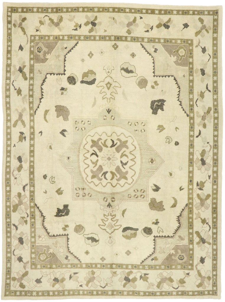 9 x 12 Earth-Tone Turkish Oushak Rug 52924