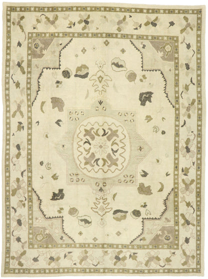 9 x 12 Earth-Tone Turkish Oushak Rug 52924