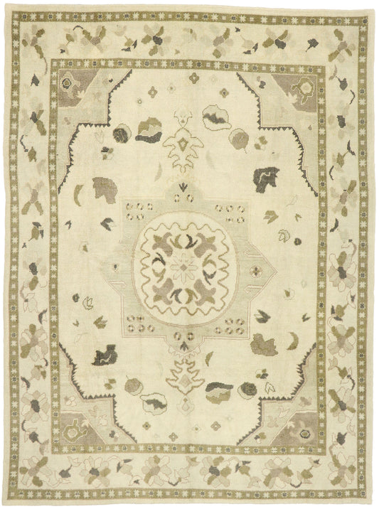 9 x 12 Earth-Tone Turkish Oushak Rug 52924