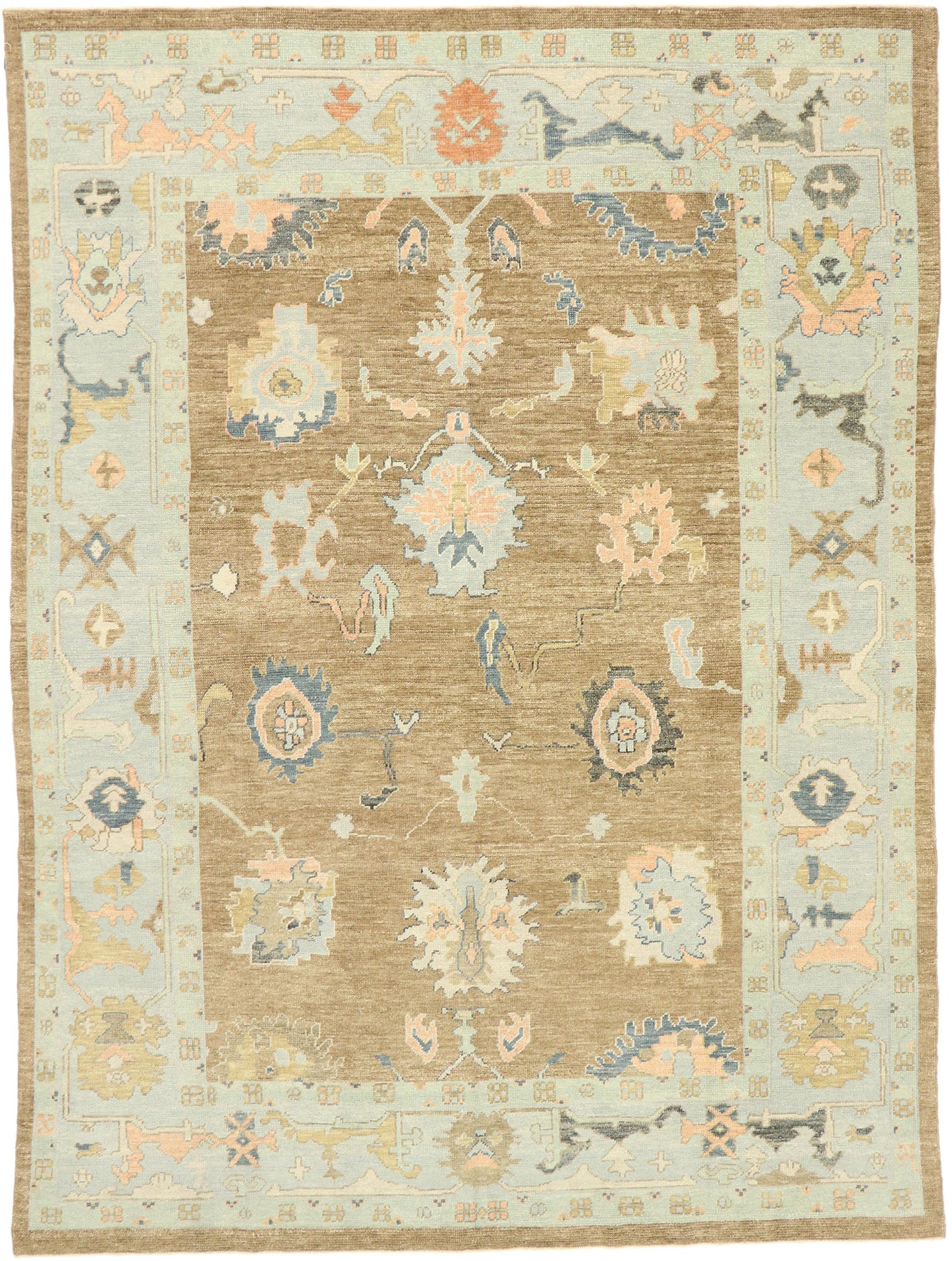 9 x 12 Pastel Turkish Oushak Rug 52823