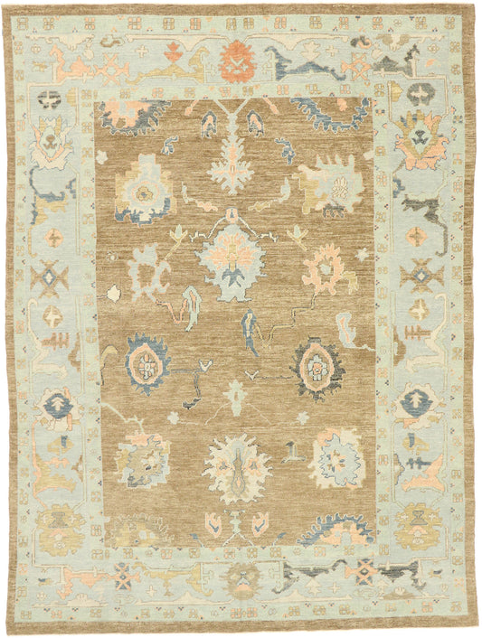 9 x 12 Pastel Turkish Oushak Rug 52823
