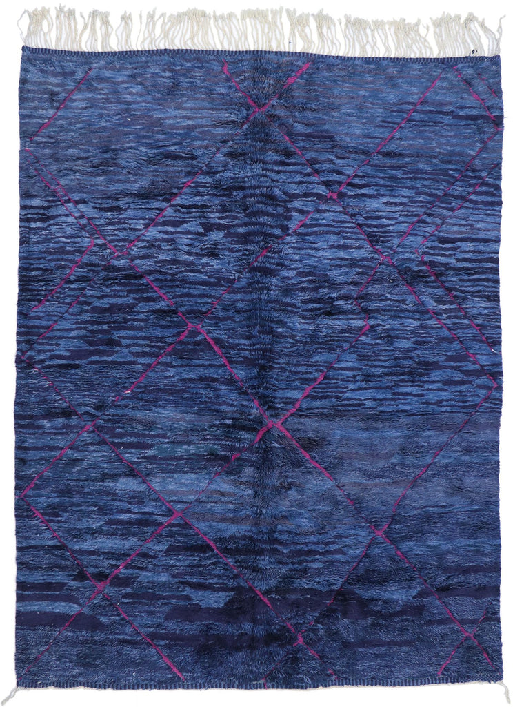 9 x 12 Modern Blue Beni Mrirt Moroccan Rug 21106