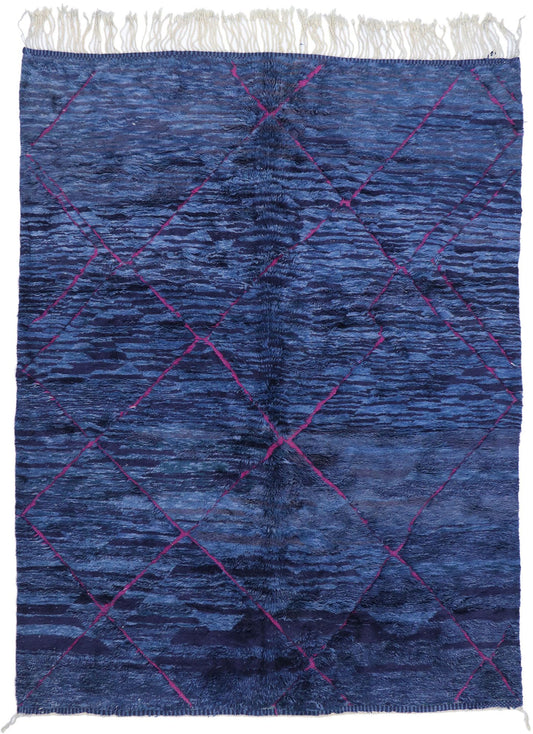 9 x 12 Modern Blue Beni Mrirt Moroccan Rug 21106