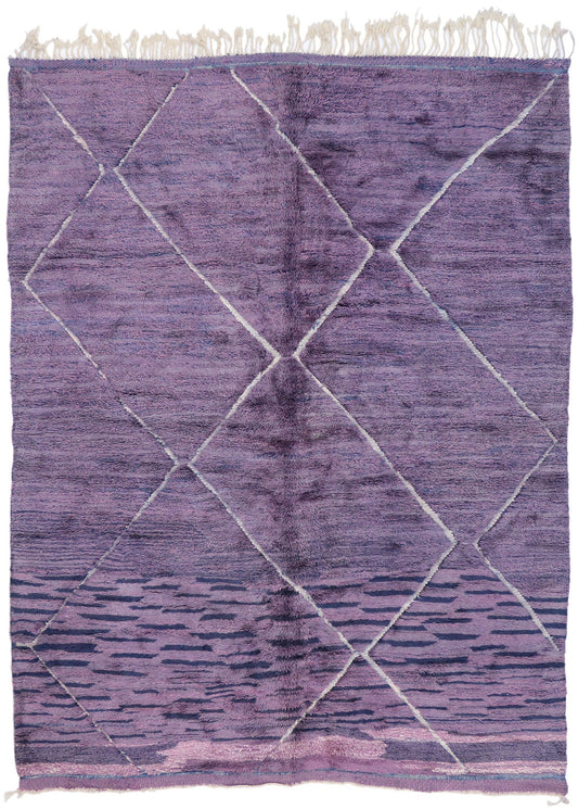 9 x 12 Modern Purple Beni Mrirt Moroccan Rug 21138