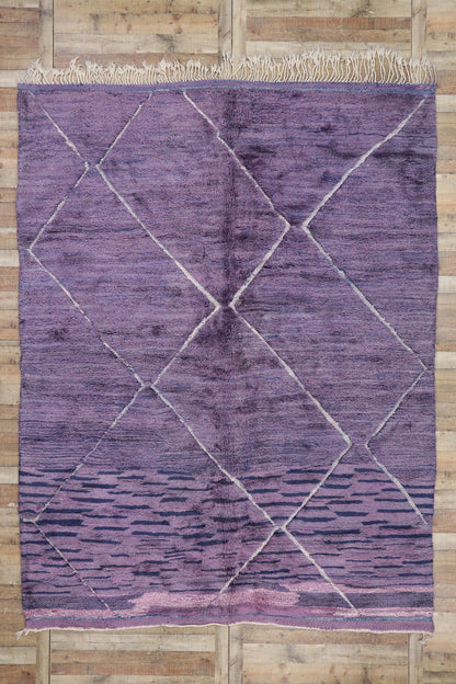 9 x 12 Modern Purple Beni Mrirt Moroccan Rug 21138