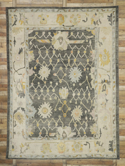 9 x 12 Earth-Tone Turkish Oushak Rug 52643