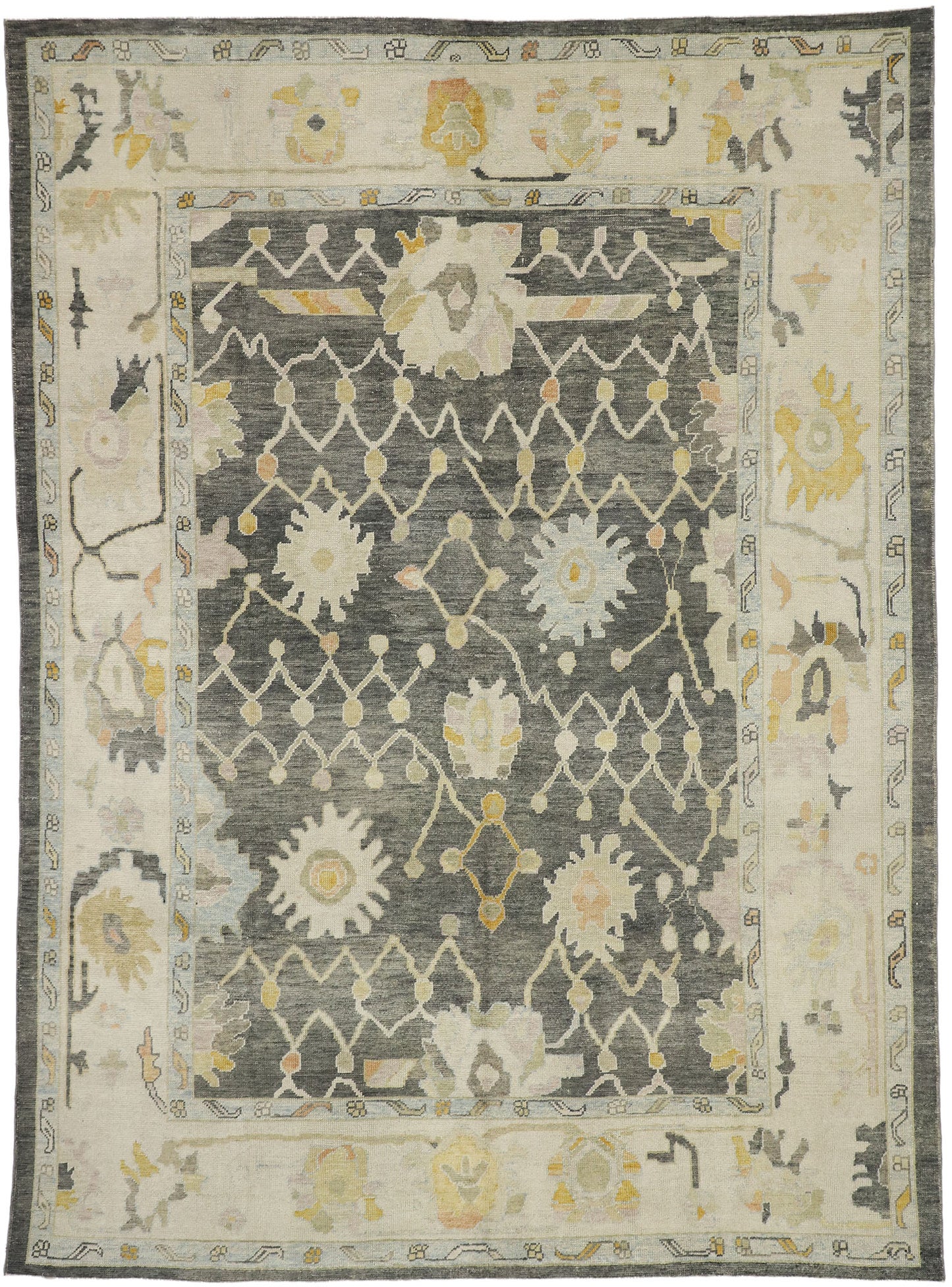 9 x 12 Earth-Tone Turkish Oushak Rug 52643