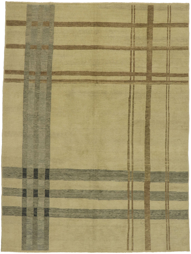 9 x 12 Neutral Plaid Tartan Rug 53198