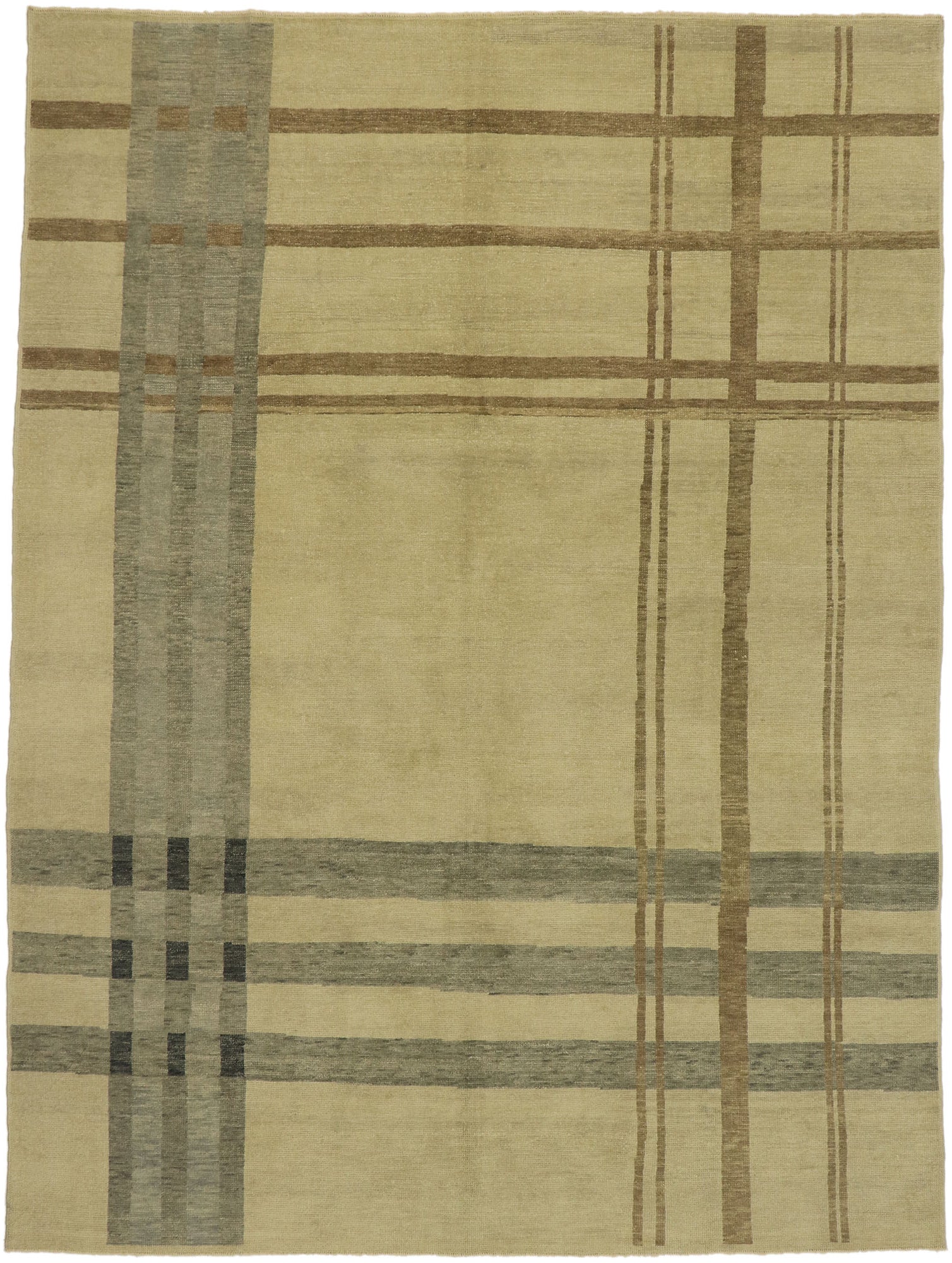 9 x 12 Neutral Plaid Tartan Rug 53198