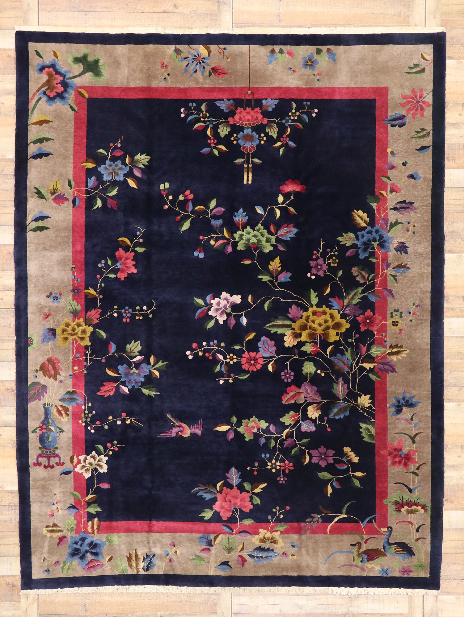 9 x 12 Antique Chinese Art Deco Rug 77452