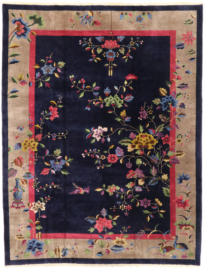 9 x 12 Antique Chinese Art Deco Rug 77452