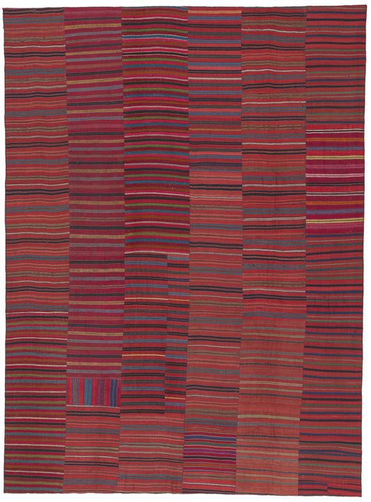 9 x 12 Vintage Turkish Striped Kilim Rug 60643