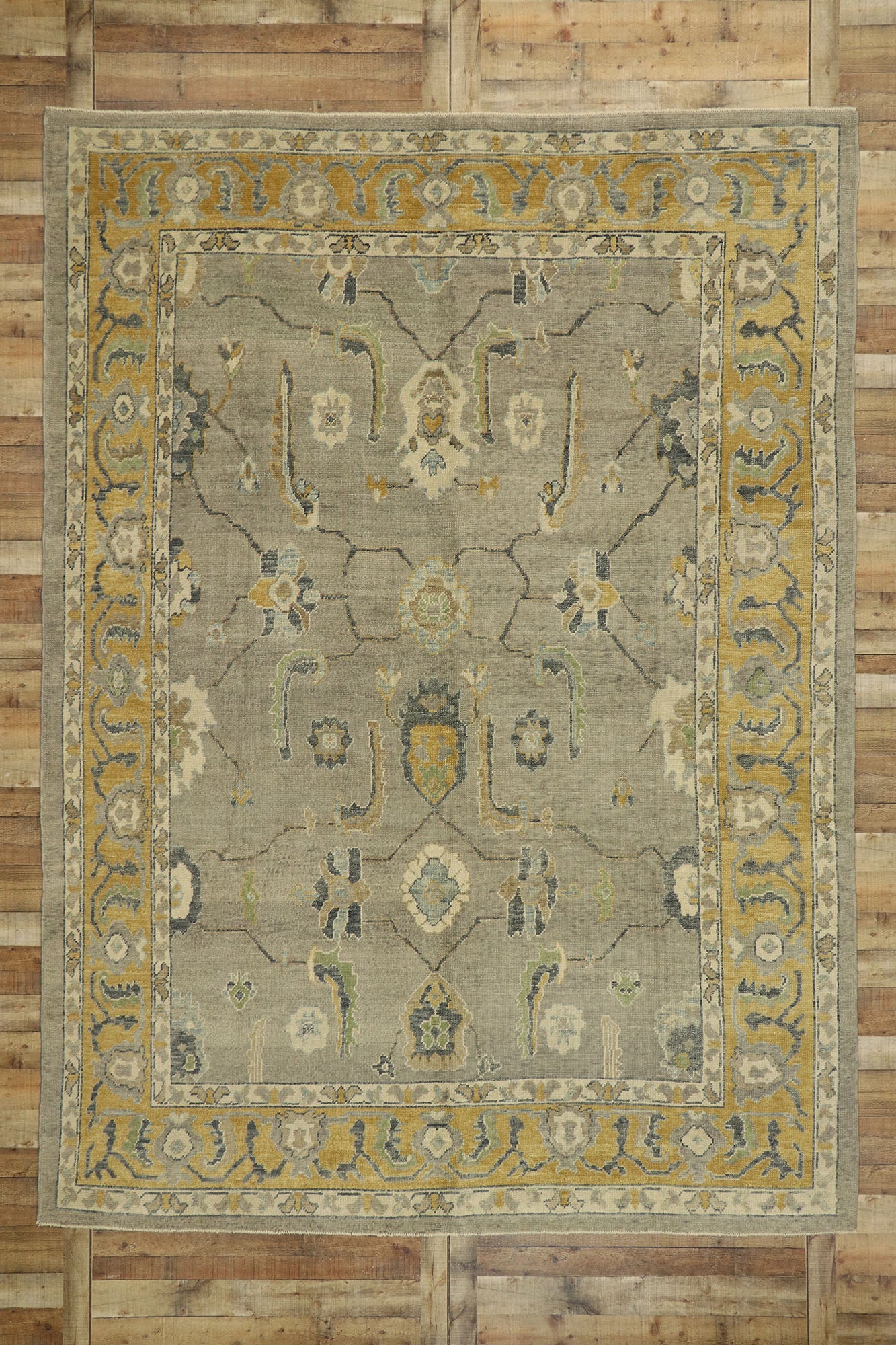 9 x 13 Earthy Turkish Oushak Rug 53206