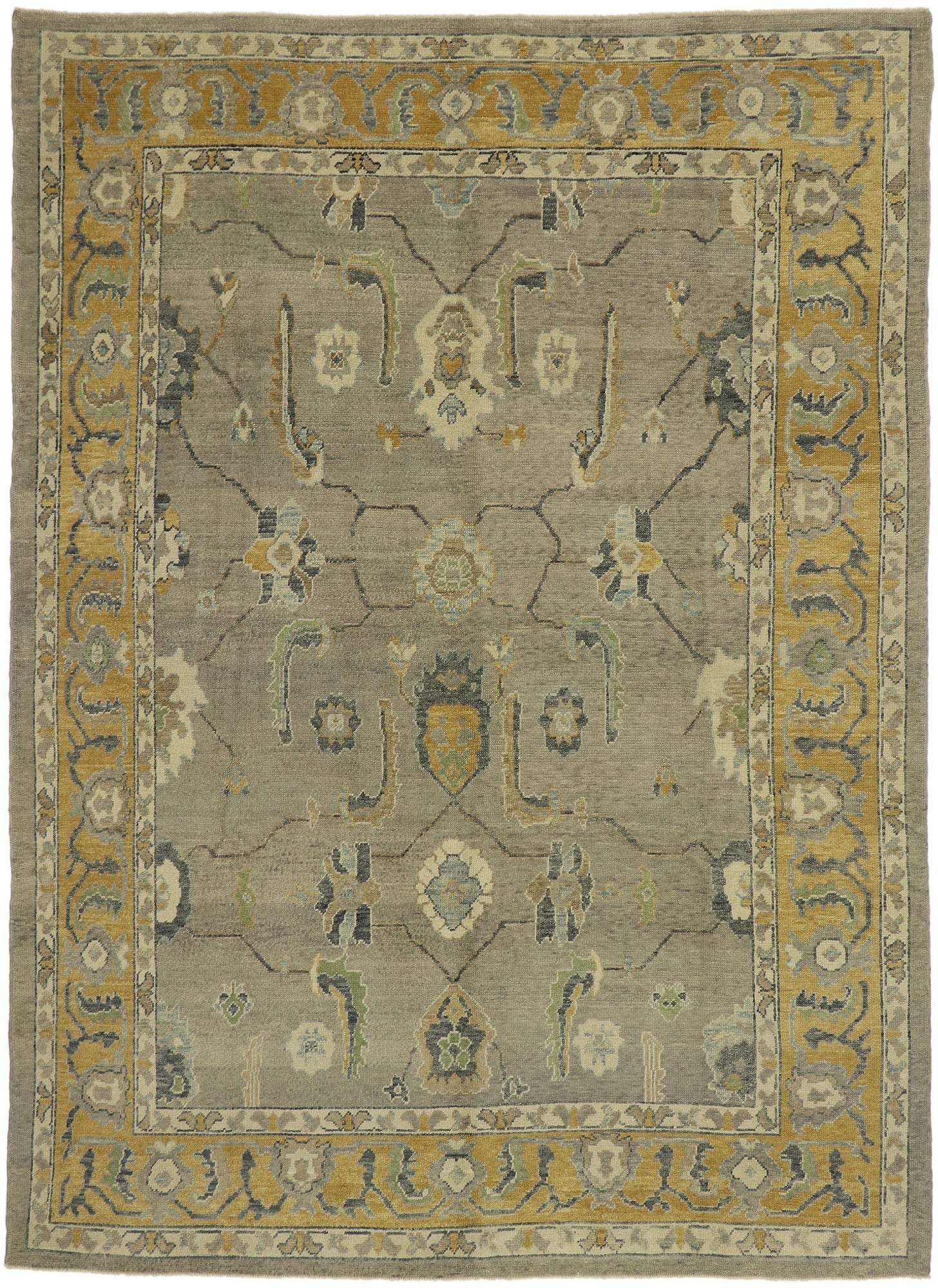 9 x 13 Earthy Turkish Oushak Rug 53206